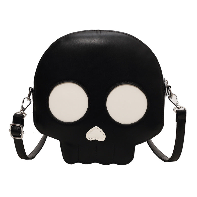 Skull Small Round Versatile Halloween Internet Celebrity Shoulder Messenger Bag - hand