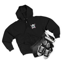 Protect the Dolls Zip Hoodie — Pink Skull & Crossed Guns Trans Rights Hoodie