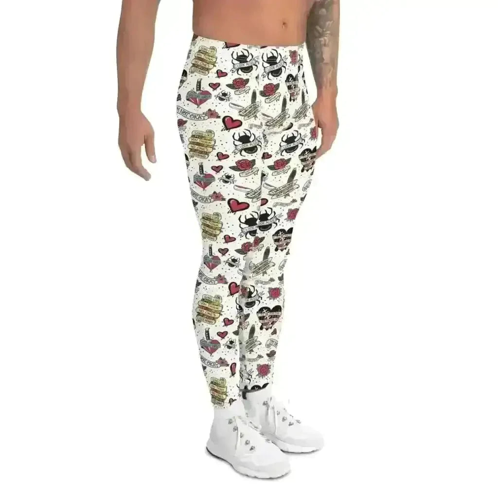 Emo Tattoos Men’s Leggings: Super Soft, Stretchy & Stylish! - Kennidi Fierce Attire