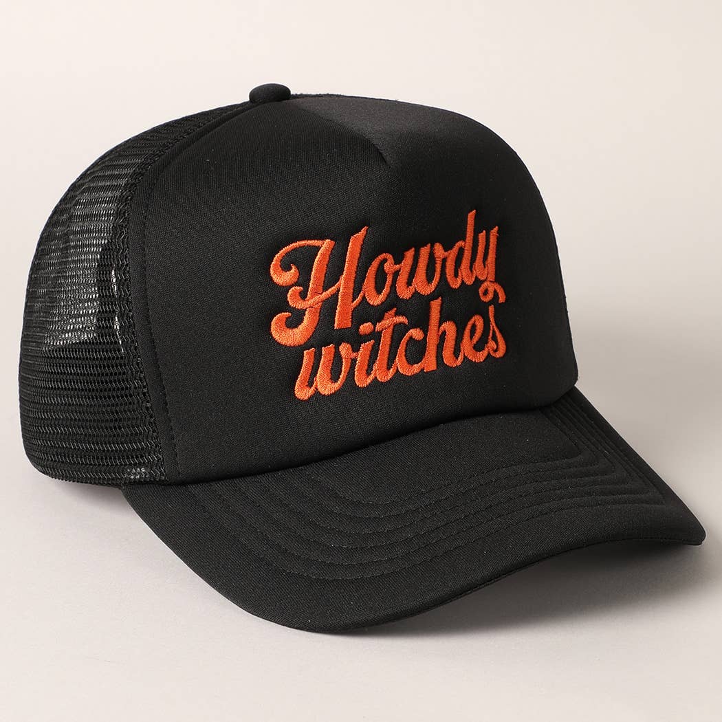 Howdy Witches Embroidered Mesh Back Trucker Hat