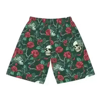 Thumbnail for Fierce Red Roses Skulls Shorts - Customize Yours Today! - Kennidi Fierce Attire