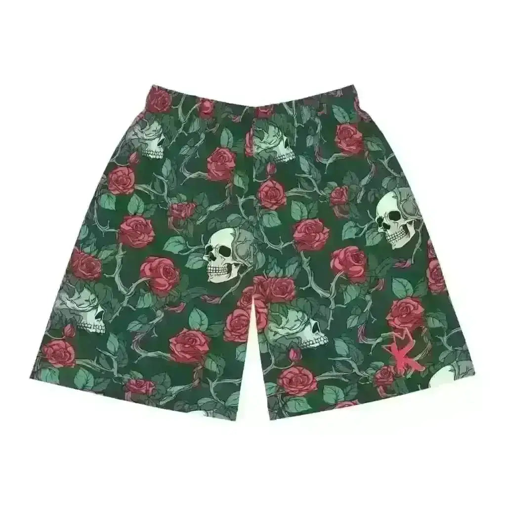 Fierce Red Roses Skulls Shorts - Customize Yours Today! - Kennidi Fierce Attire
