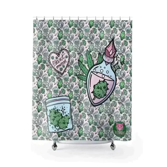 ’Highly Durable Cannabis Art Shower Curtain - Add Original Touch!’ - Kennidi Fierce Attire