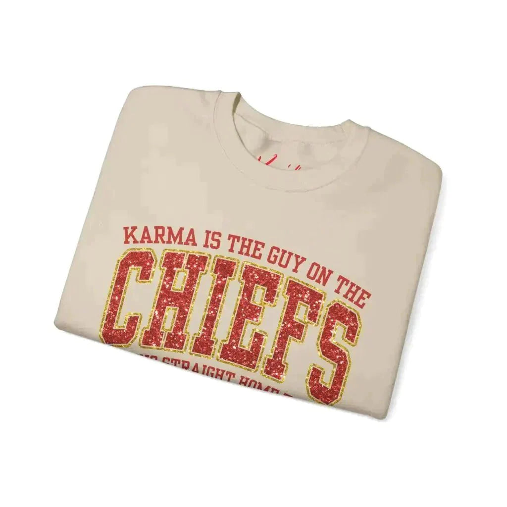 Karma is the Guy on the Chiefs Unisex Heavy Blend™ Crewneck Sweatshirt - Kennidi Fierce Attire