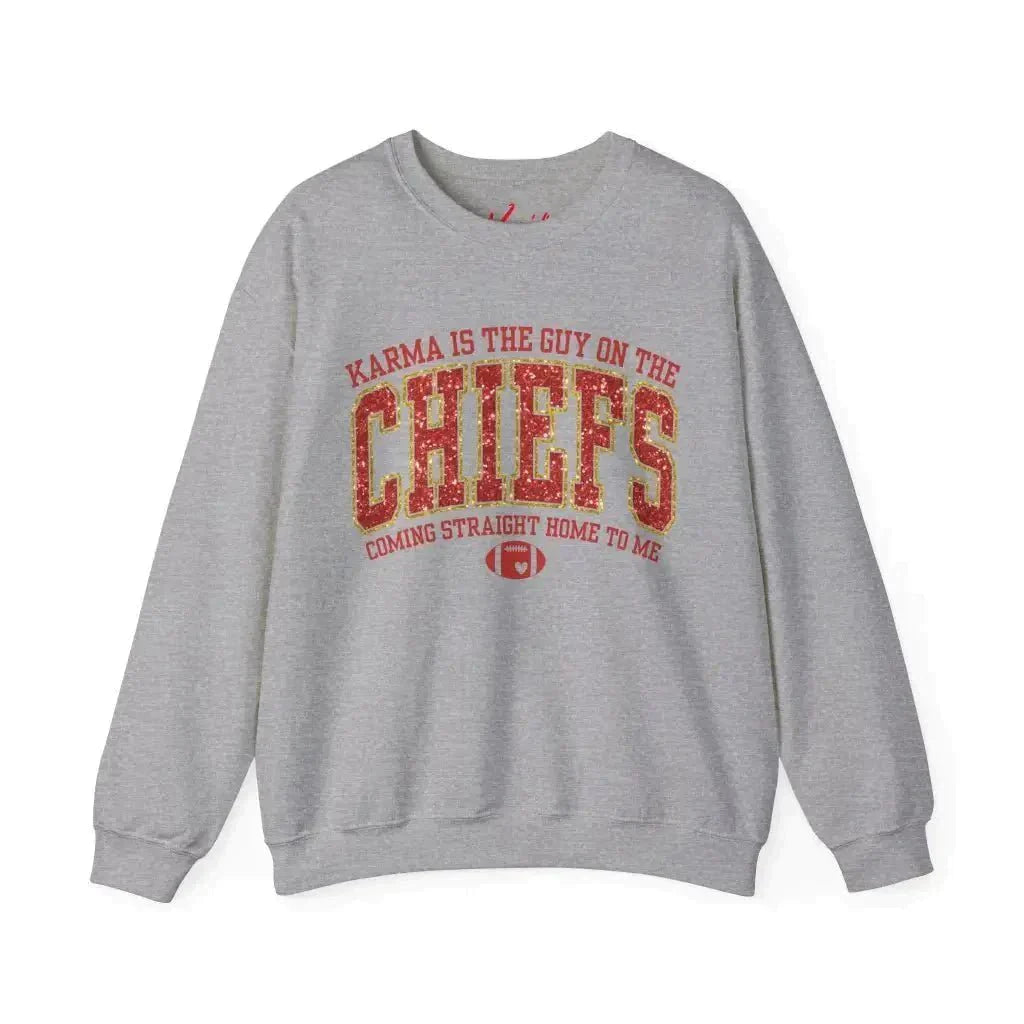 Karma is the Guy on the Chiefs Unisex Heavy Blend™ Crewneck Sweatshirt - Kennidi Fierce Attire