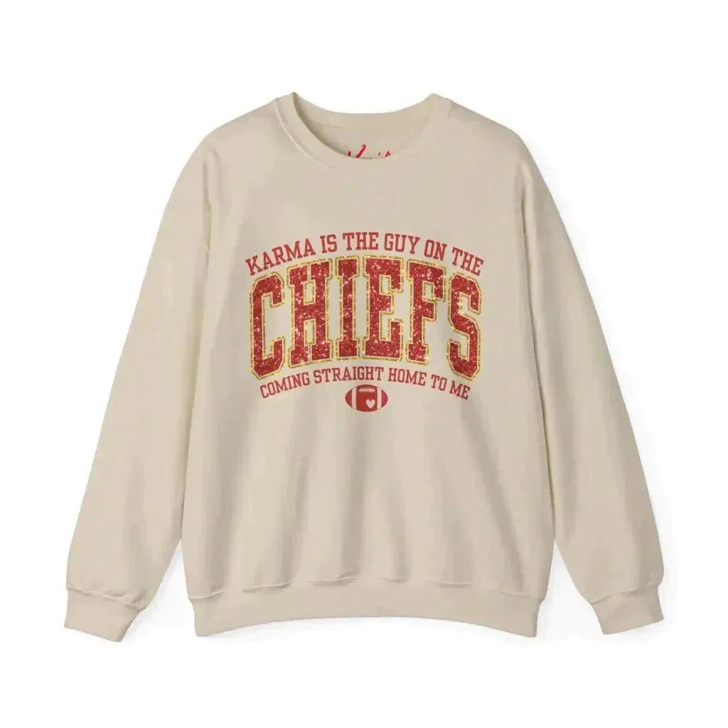 Karma is the Guy on the Chiefs Unisex Heavy Blend™ Crewneck Sweatshirt - Kennidi Fierce Attire