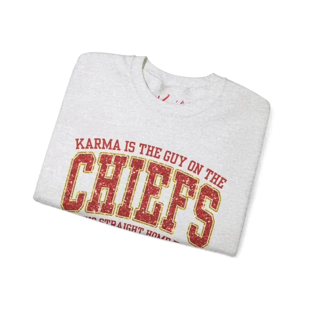 Karma is the Guy on the Chiefs Unisex Heavy Blend™ Crewneck Sweatshirt - Kennidi Fierce Attire