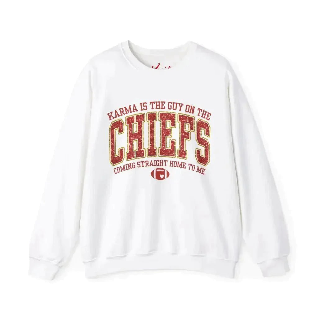 Karma is the Guy on the Chiefs Unisex Heavy Blend™ Crewneck Sweatshirt - Kennidi Fierce Attire