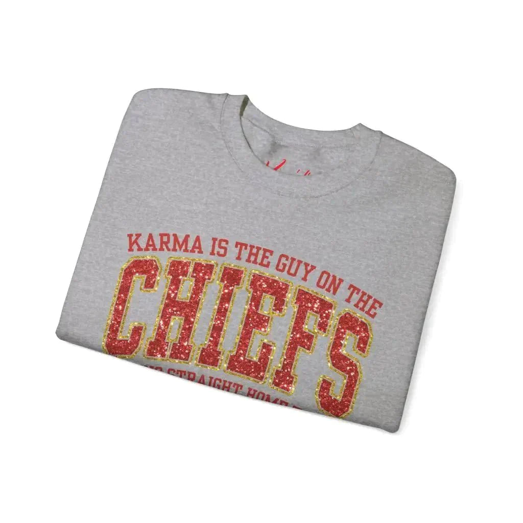 Karma is the Guy on the Chiefs Unisex Heavy Blend™ Crewneck Sweatshirt - Kennidi Fierce Attire