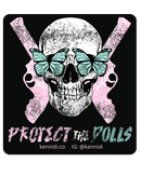 Protect the Dolls Skull and Butterfly Vinyl Stickers