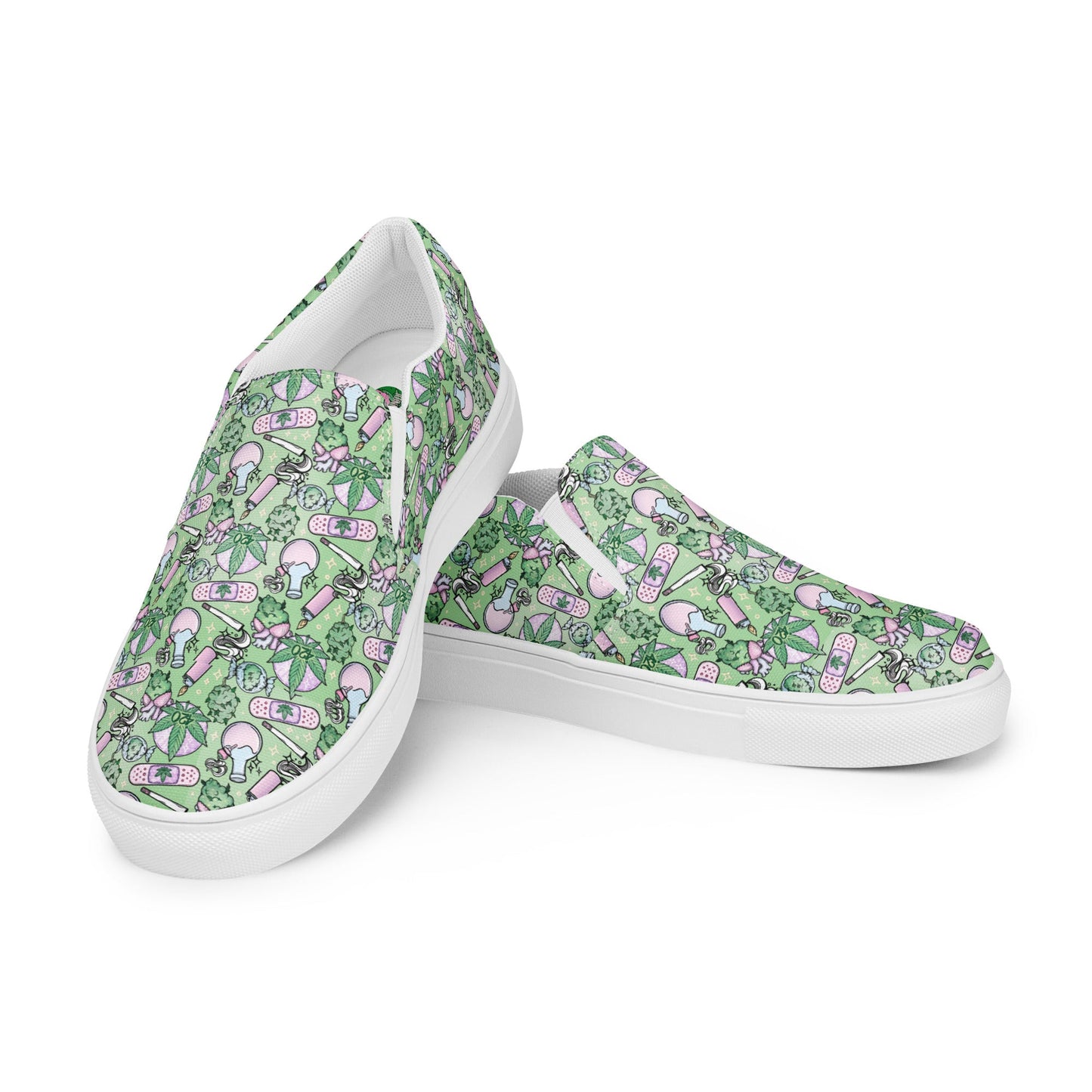 Cannabis Joy Canvas Slip-Ons Shoes