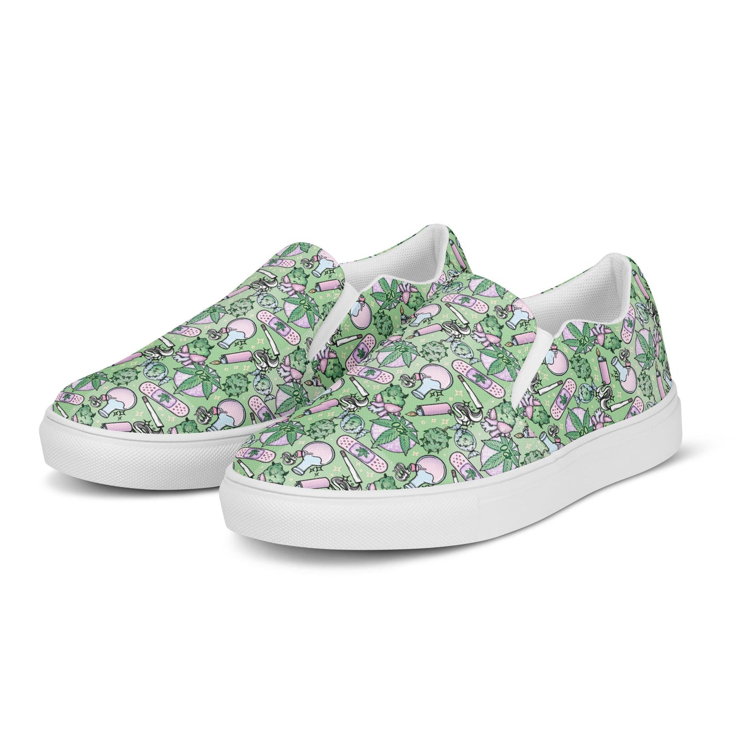 Cannabis Joy Canvas Slip-Ons Shoes