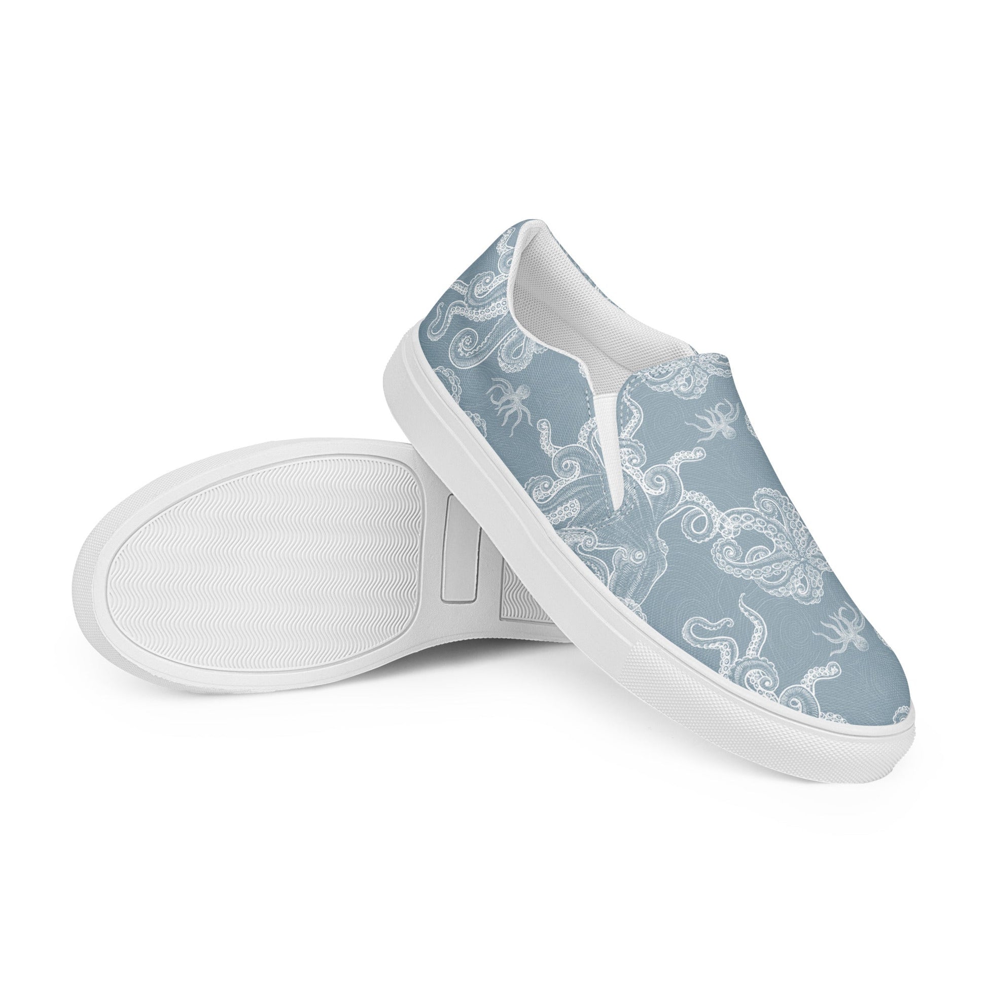 Blue Octopus Men’s Slip-On Canvas Shoes