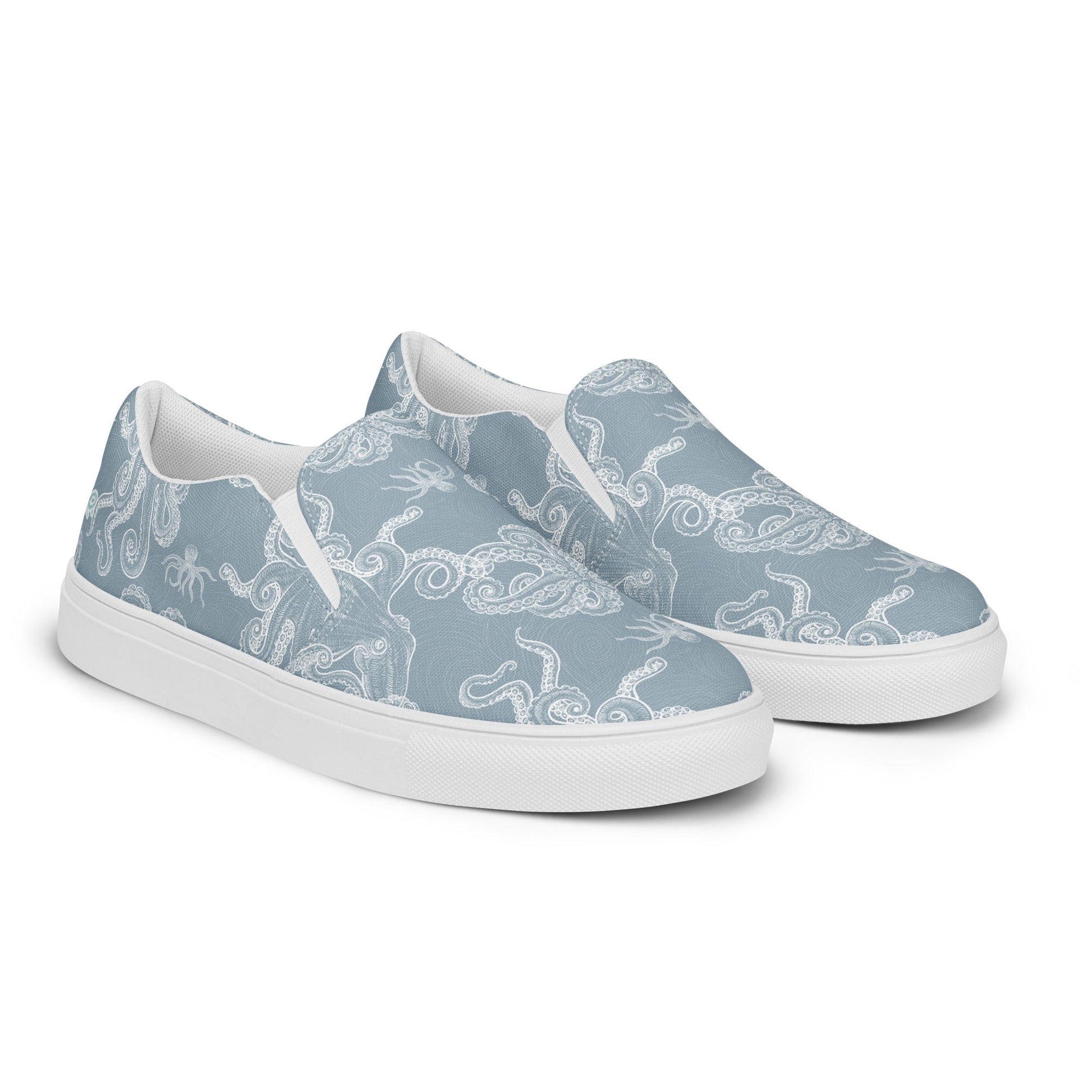 Blue Octopus Men’s Slip-On Canvas Shoes