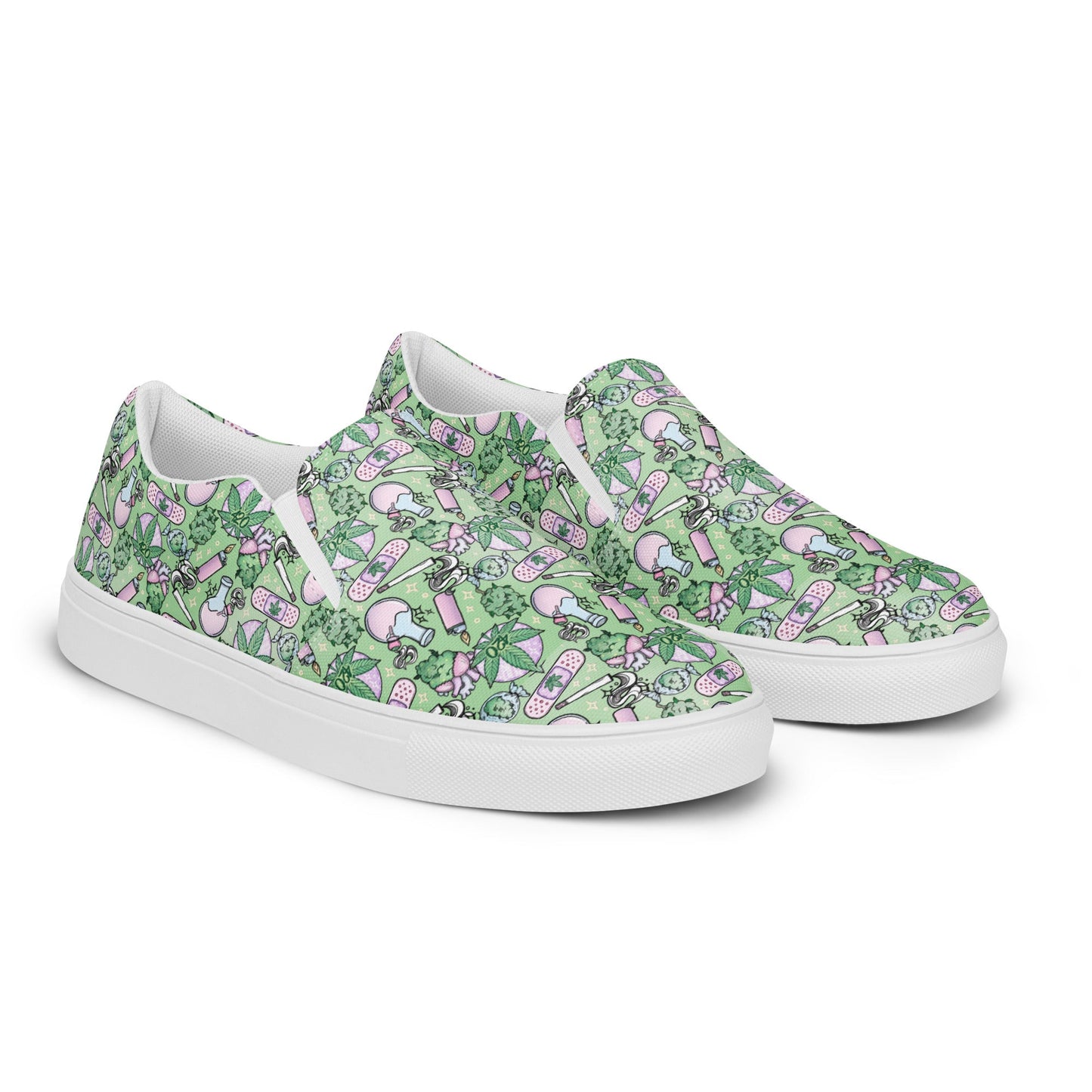 Cannabis Joy Canvas Slip-Ons Shoes