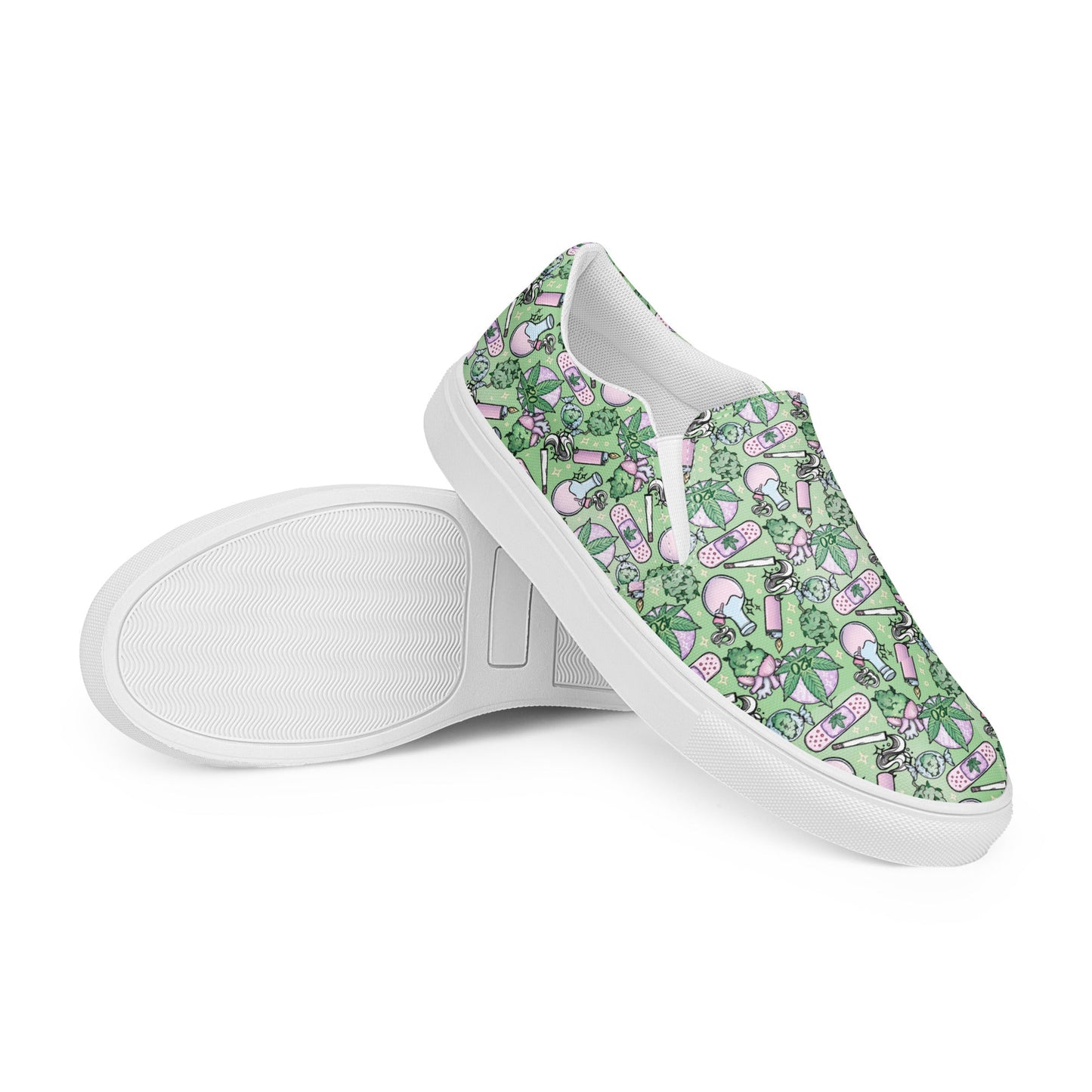 Cannabis Joy Canvas Slip-Ons Shoes