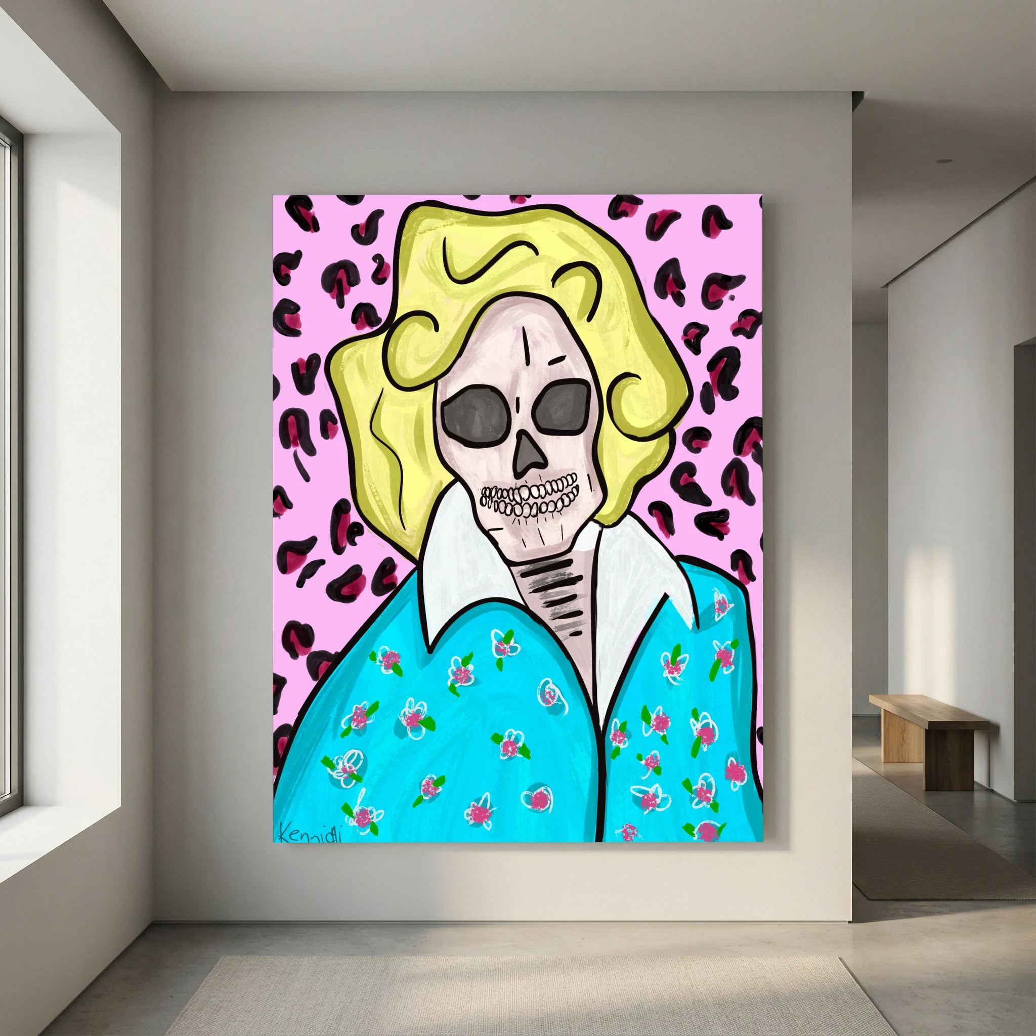 Golden Girls- Skull Art Canvas Print by Kennidi