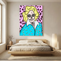 Golden Girls-Rose Skull Art Canvas Print by Kennidi
