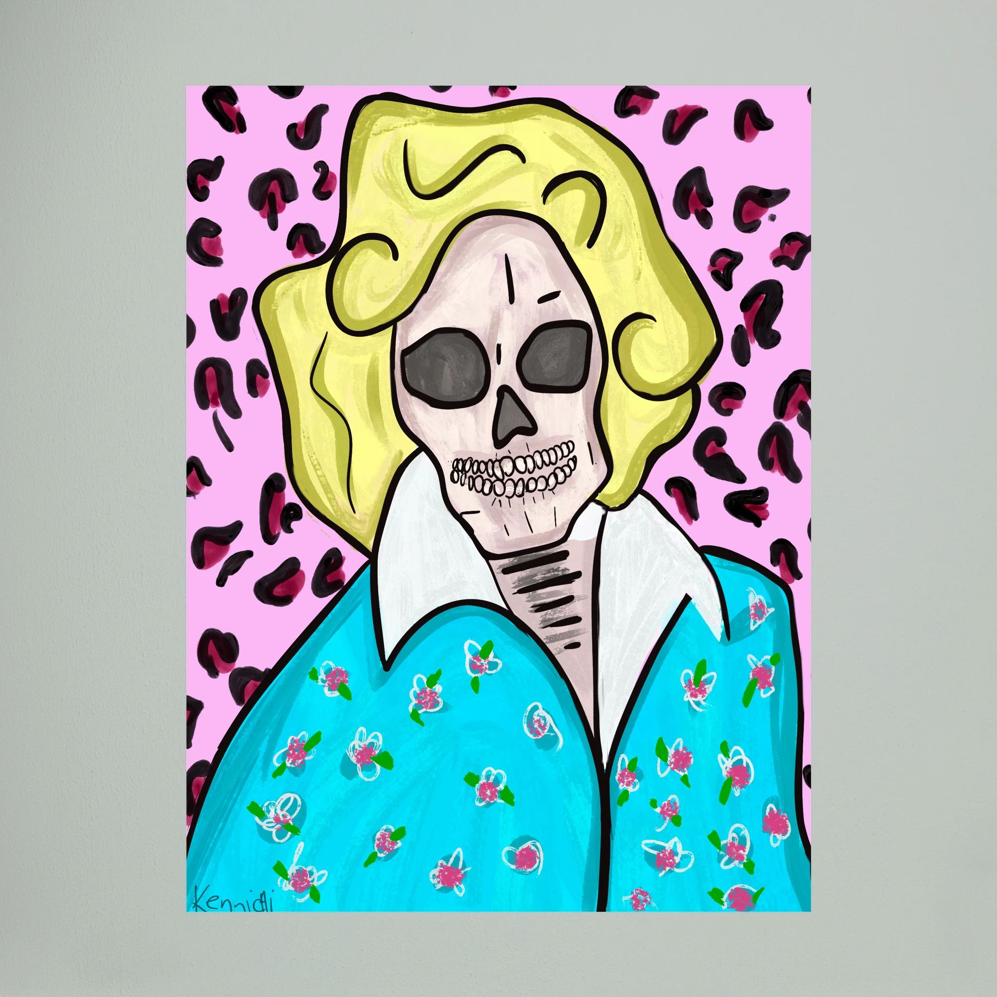 Golden Girls- Skull Art Canvas Print by Kennidi