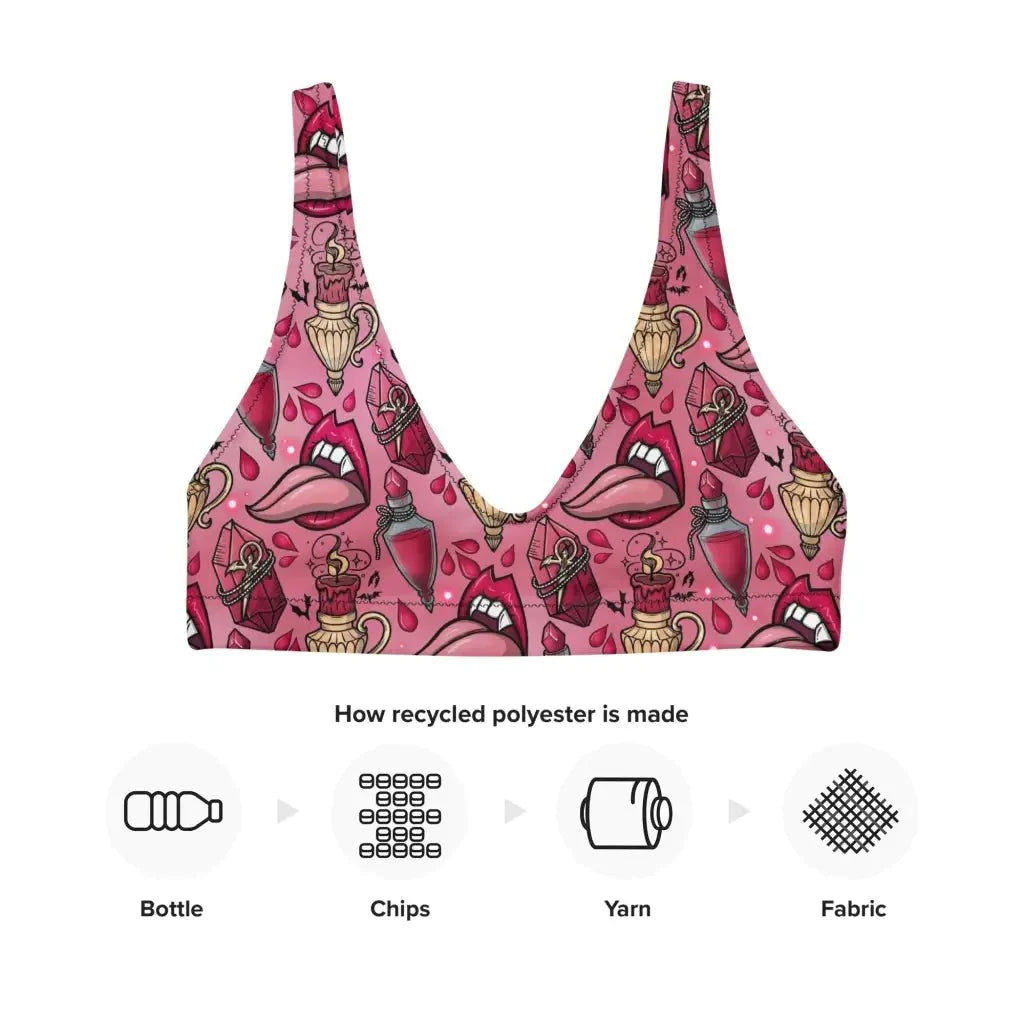 Pink Vamp Recycled padded bikini top - Kennidi Fierce Attire