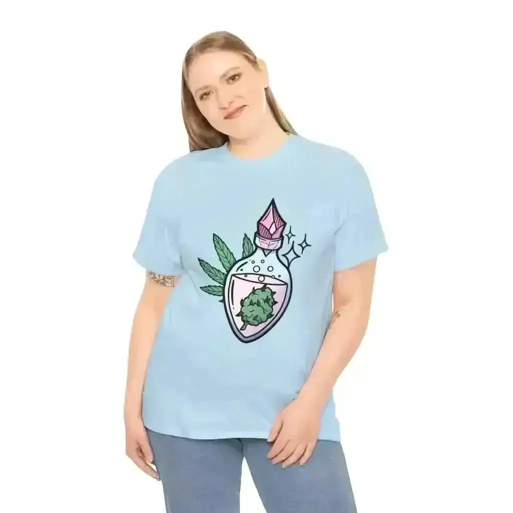 Potion Bud Heavy Cotton Tee: Cannabis Chic! - Kennidi Fierce Attire