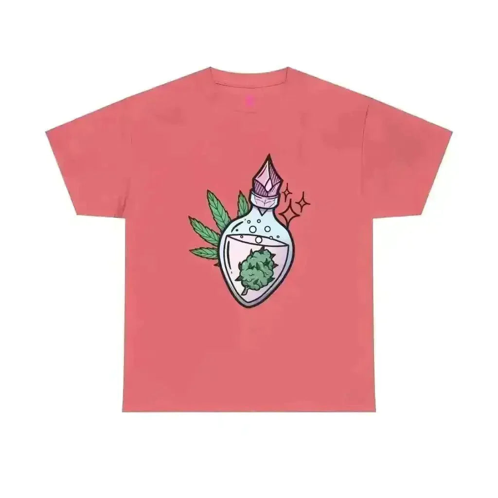 Potion Bud Heavy Cotton Tee: Cannabis Chic! - Kennidi Fierce Attire