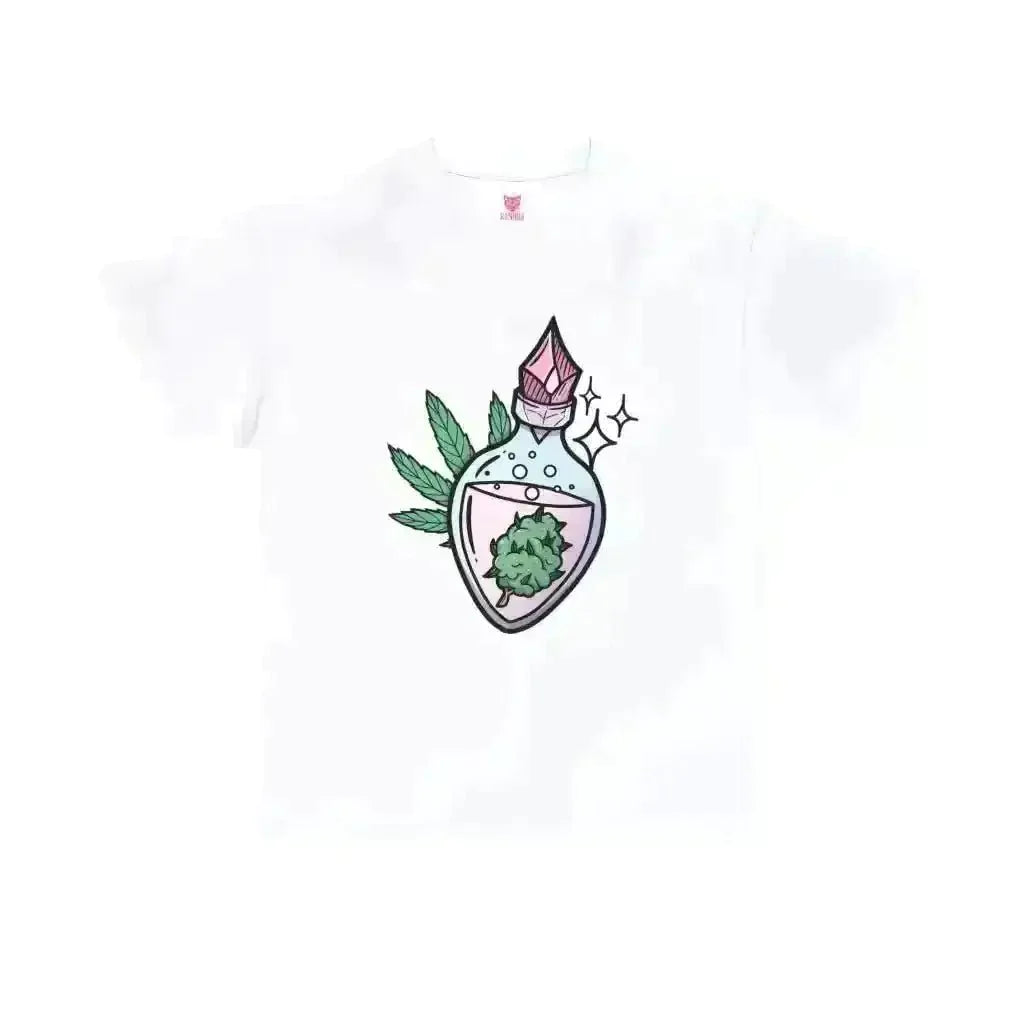 Potion Bud Heavy Cotton Tee: Cannabis Chic! - Kennidi Fierce Attire