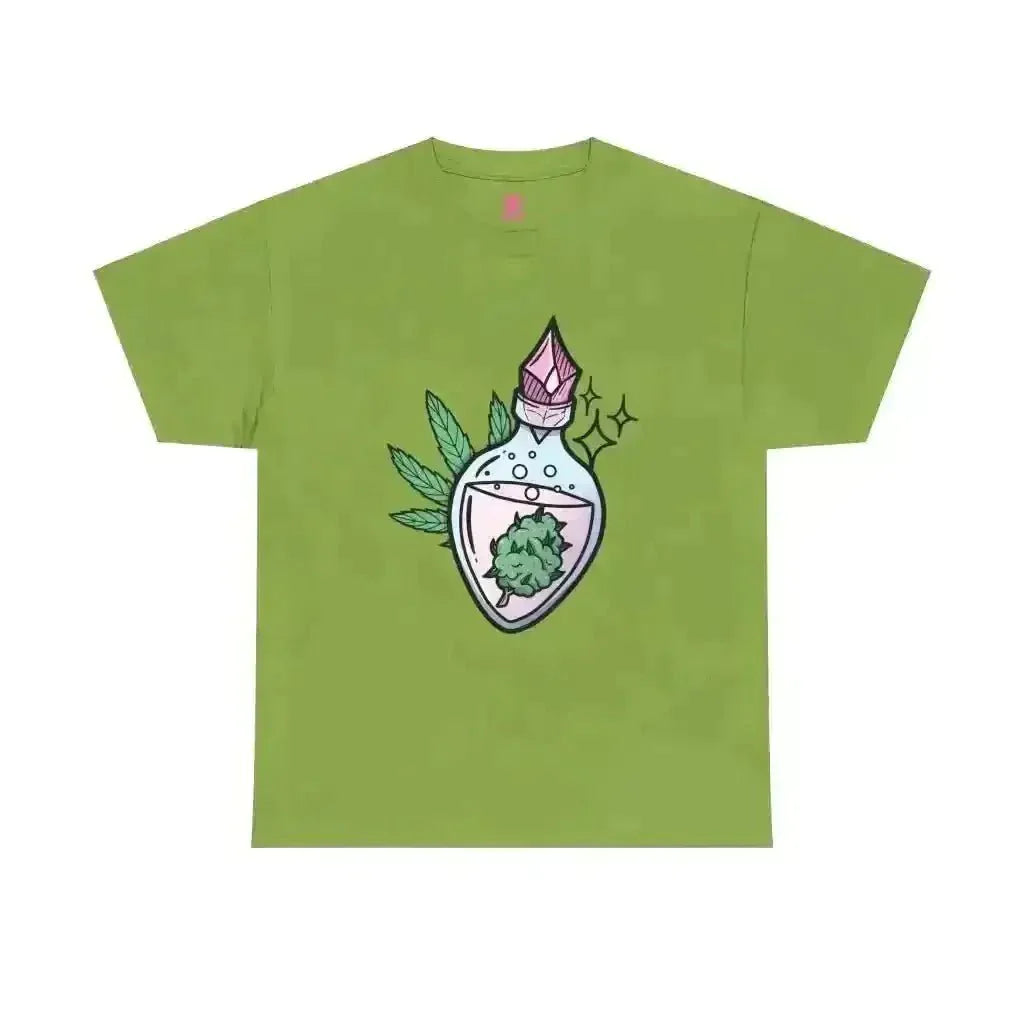 Potion Bud Heavy Cotton Tee: Cannabis Chic! - Kennidi Fierce Attire