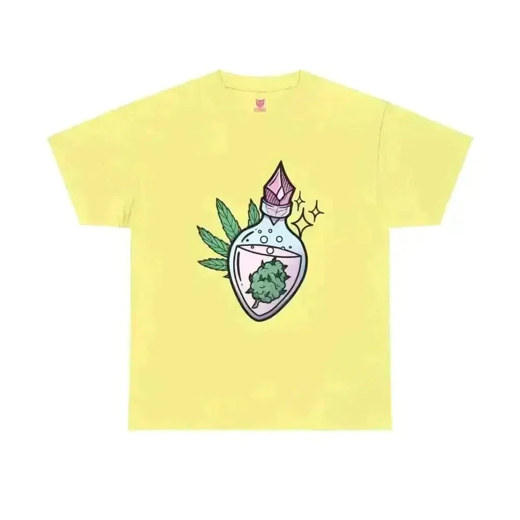 Potion Bud Heavy Cotton Tee: Cannabis Chic! - Kennidi Fierce Attire