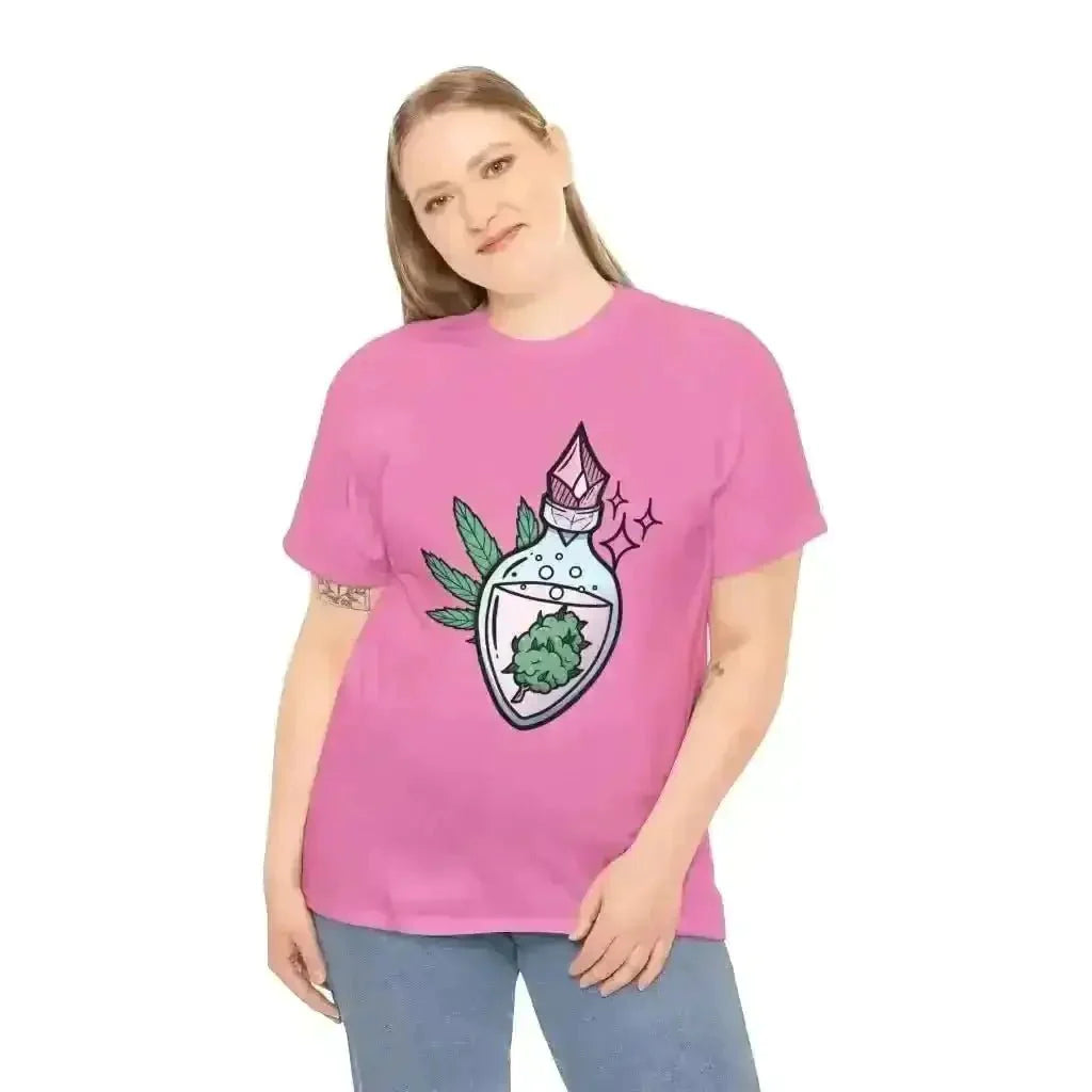 Potion Bud Heavy Cotton Tee: Cannabis Chic! - Kennidi Fierce Attire