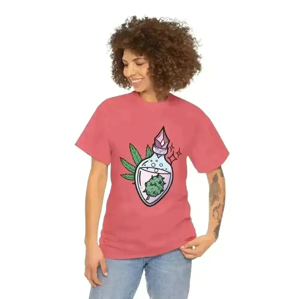 Potion Bud Heavy Cotton Tee: Cannabis Chic! - Kennidi Fierce Attire