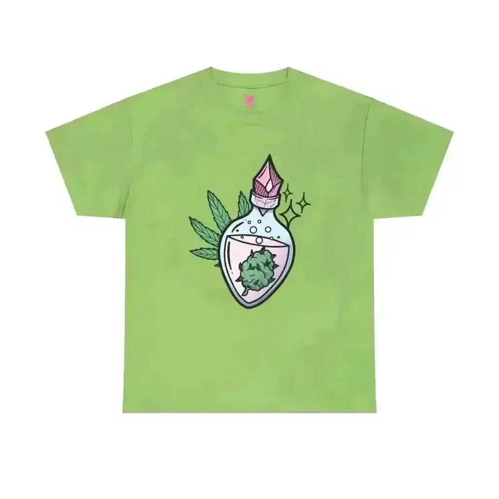 Potion Bud Heavy Cotton Tee: Cannabis Chic! - Kennidi Fierce Attire