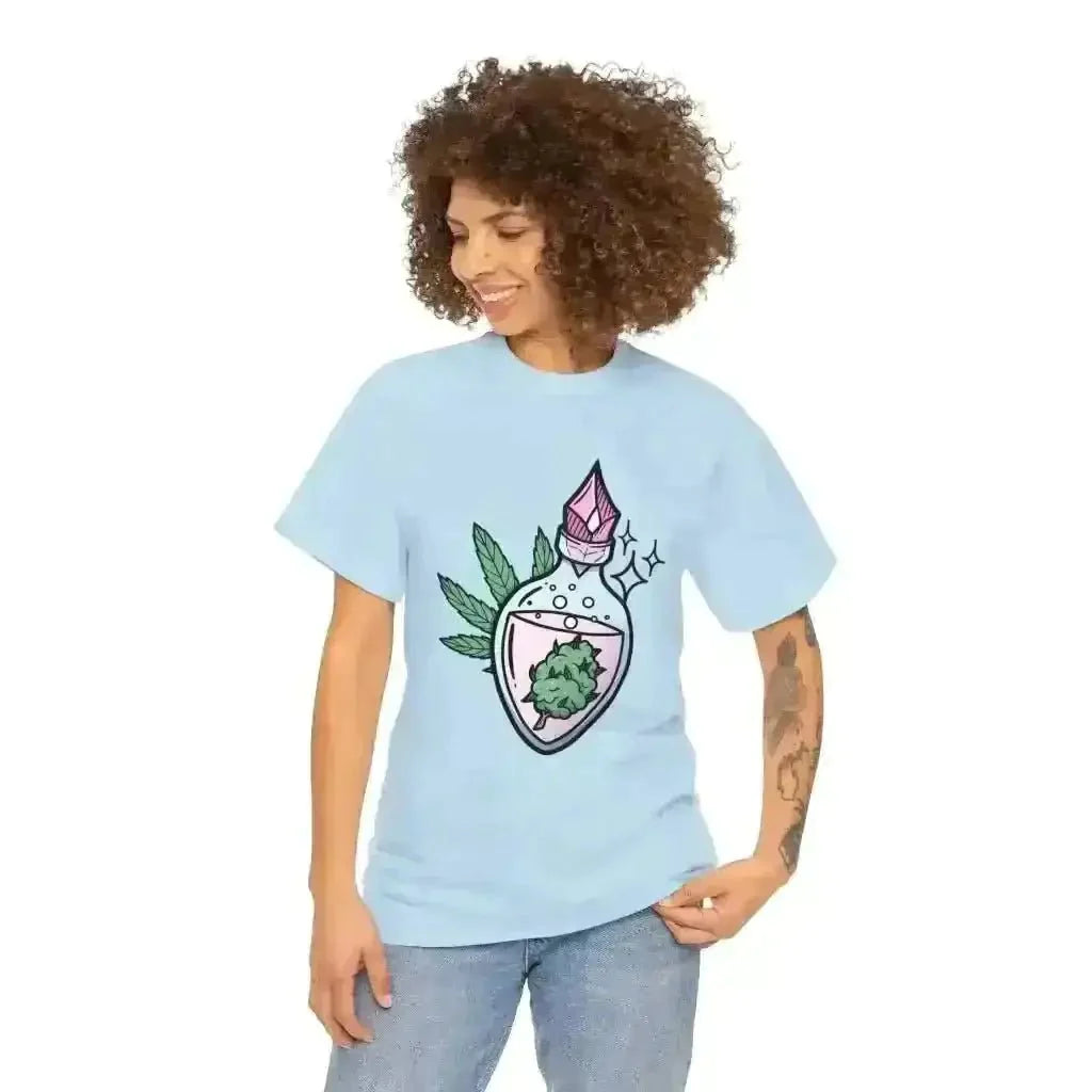 Potion Bud Heavy Cotton Tee: Cannabis Chic! - Kennidi Fierce Attire