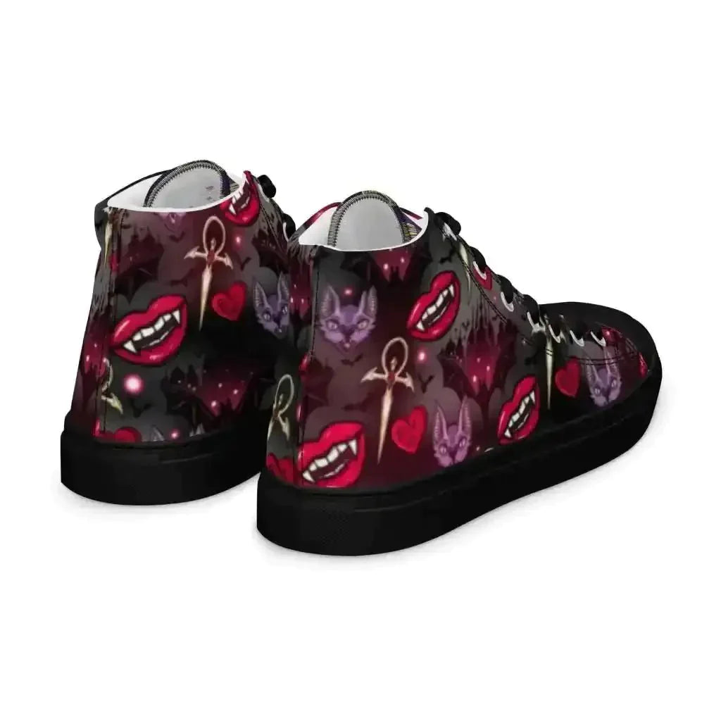 Pounce in Style with Dark Cat Vamp Canvas Shoes - Kennidi Fierce Attire