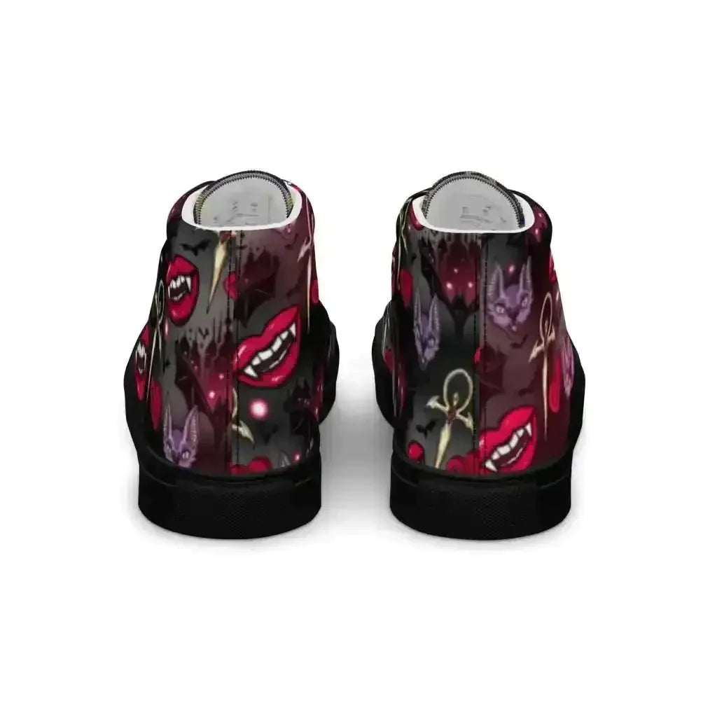 Pounce in Style with Dark Cat Vamp Canvas Shoes - Kennidi Fierce Attire