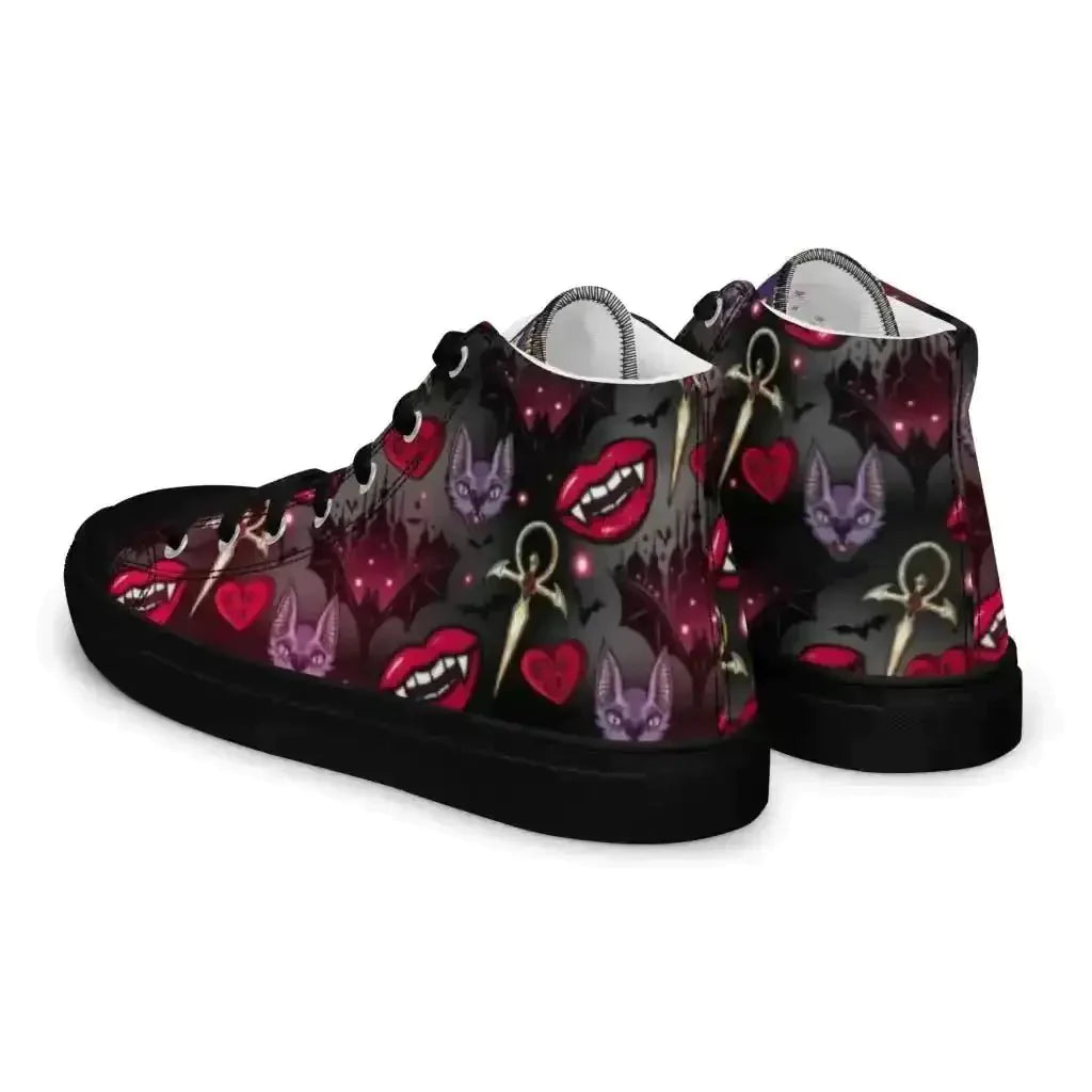 Pounce in Style with Dark Cat Vamp Canvas Shoes - Kennidi Fierce Attire