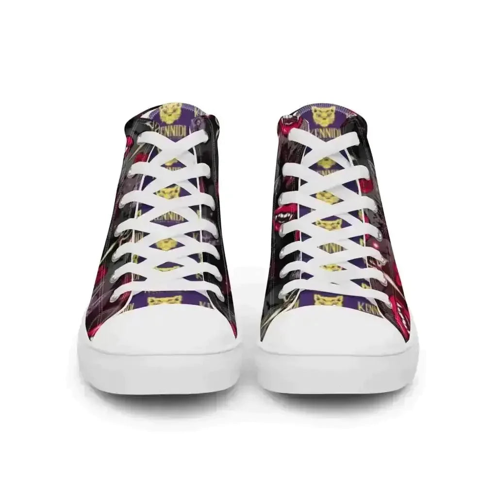 Pounce in Style with Dark Cat Vamp Canvas Shoes - Kennidi Fierce Attire