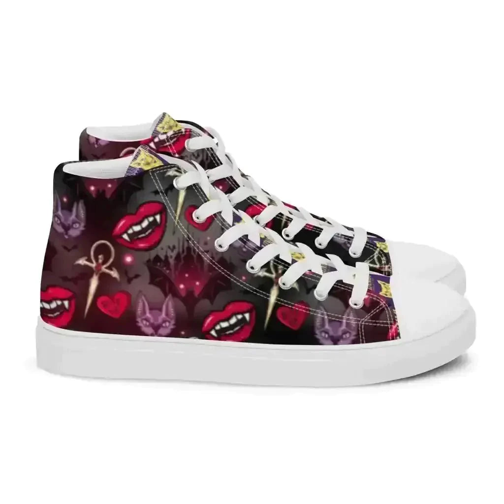 Pounce in Style with Dark Cat Vamp Canvas Shoes - Kennidi Fierce Attire