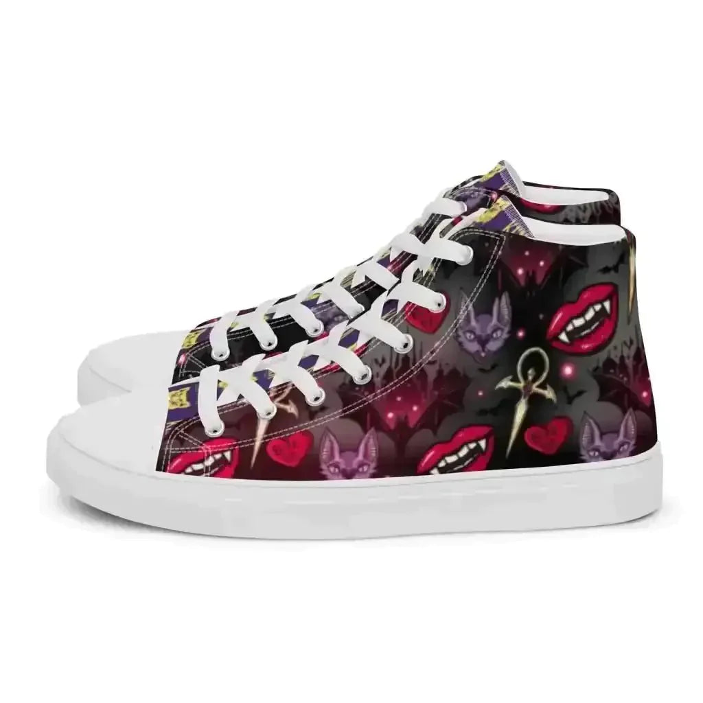 Pounce in Style with Dark Cat Vamp Canvas Shoes - Kennidi Fierce Attire