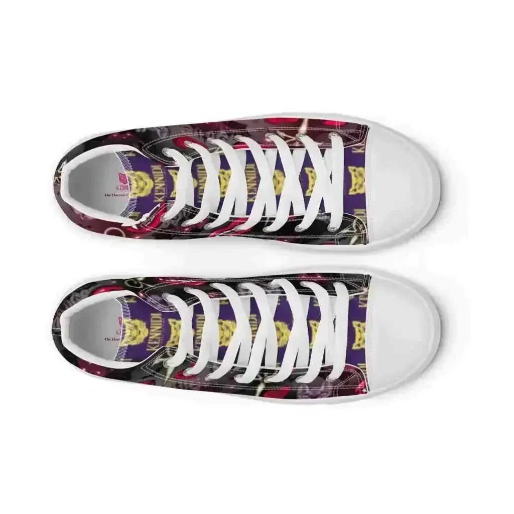 Pounce in Style with Dark Cat Vamp Canvas Shoes - Kennidi Fierce Attire