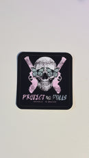 Protect the Dolls Skull and Butterfly Vinyl Stickers