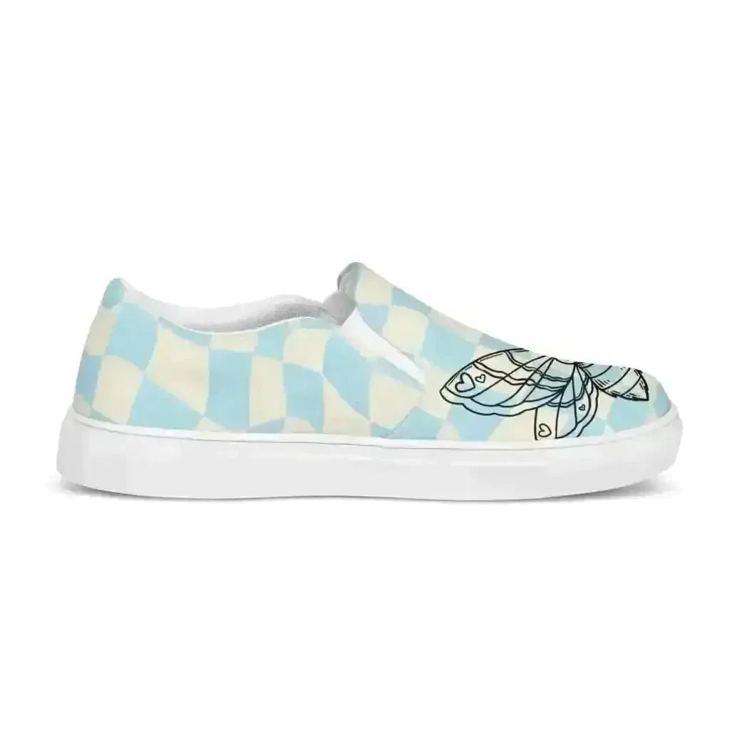 Retro Blue Slip-On Canvas Shoes - Comfort & Style! - Kennidi Fierce Attire