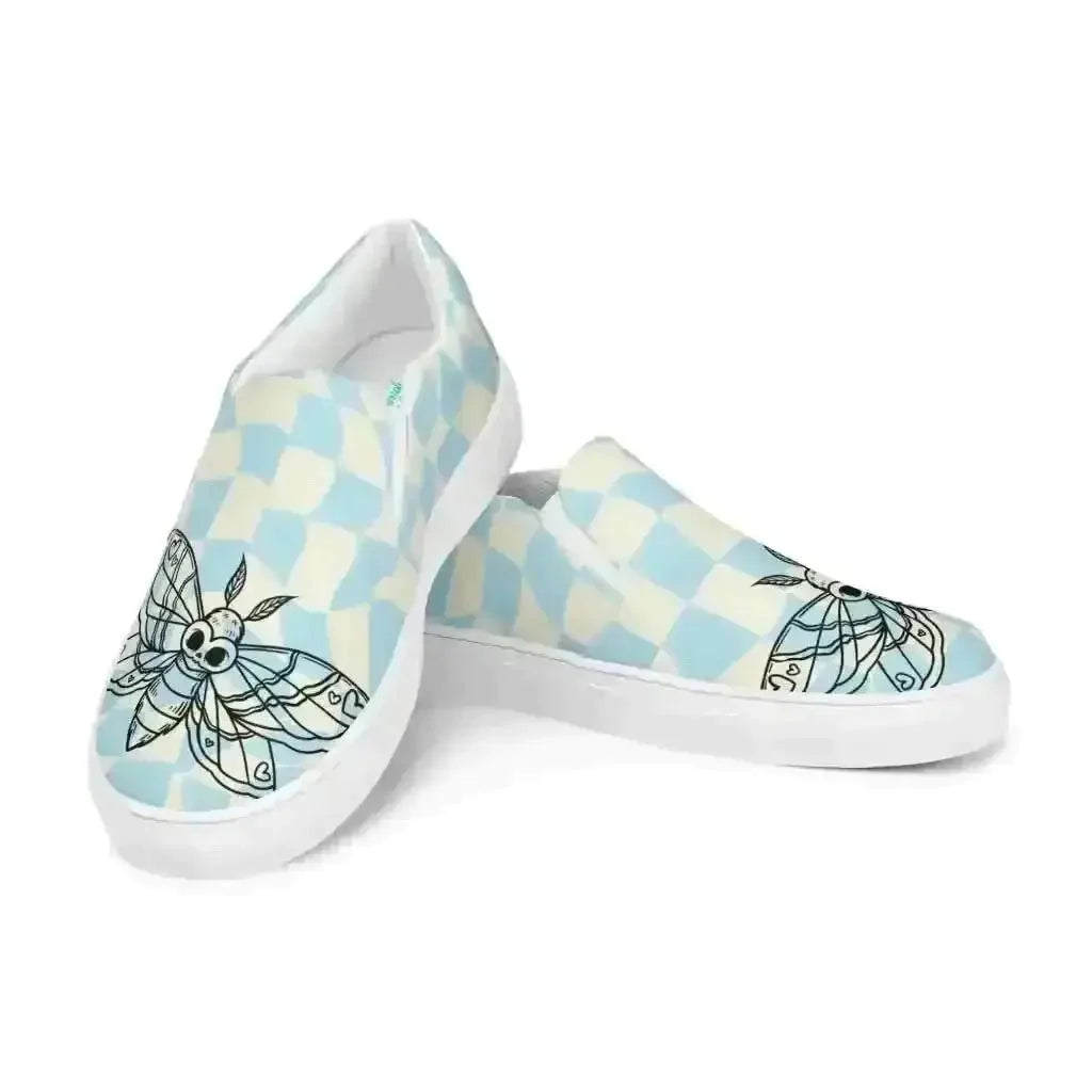 Retro Blue Slip-On Canvas Shoes - Comfort & Style! - Kennidi Fierce Attire