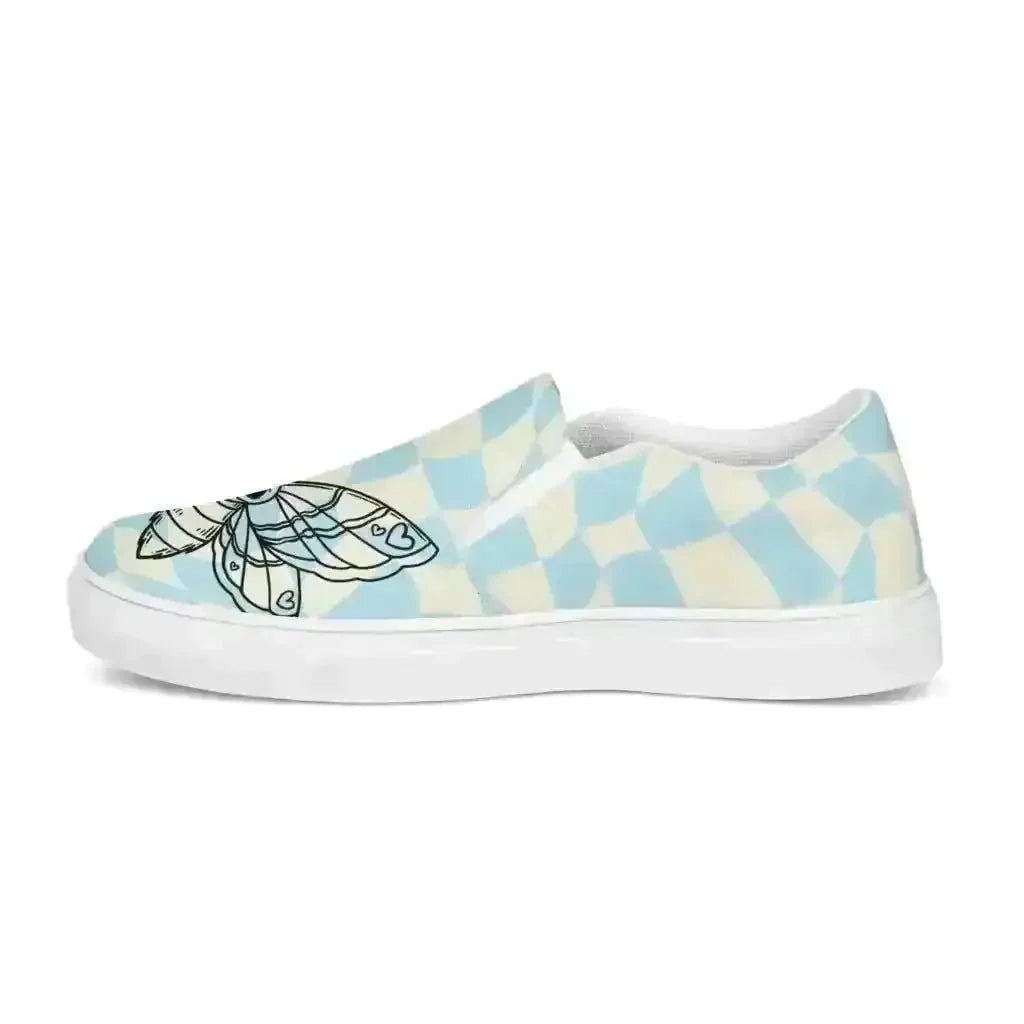 Retro Blue Slip-On Canvas Shoes - Comfort & Style! - Kennidi Fierce Attire