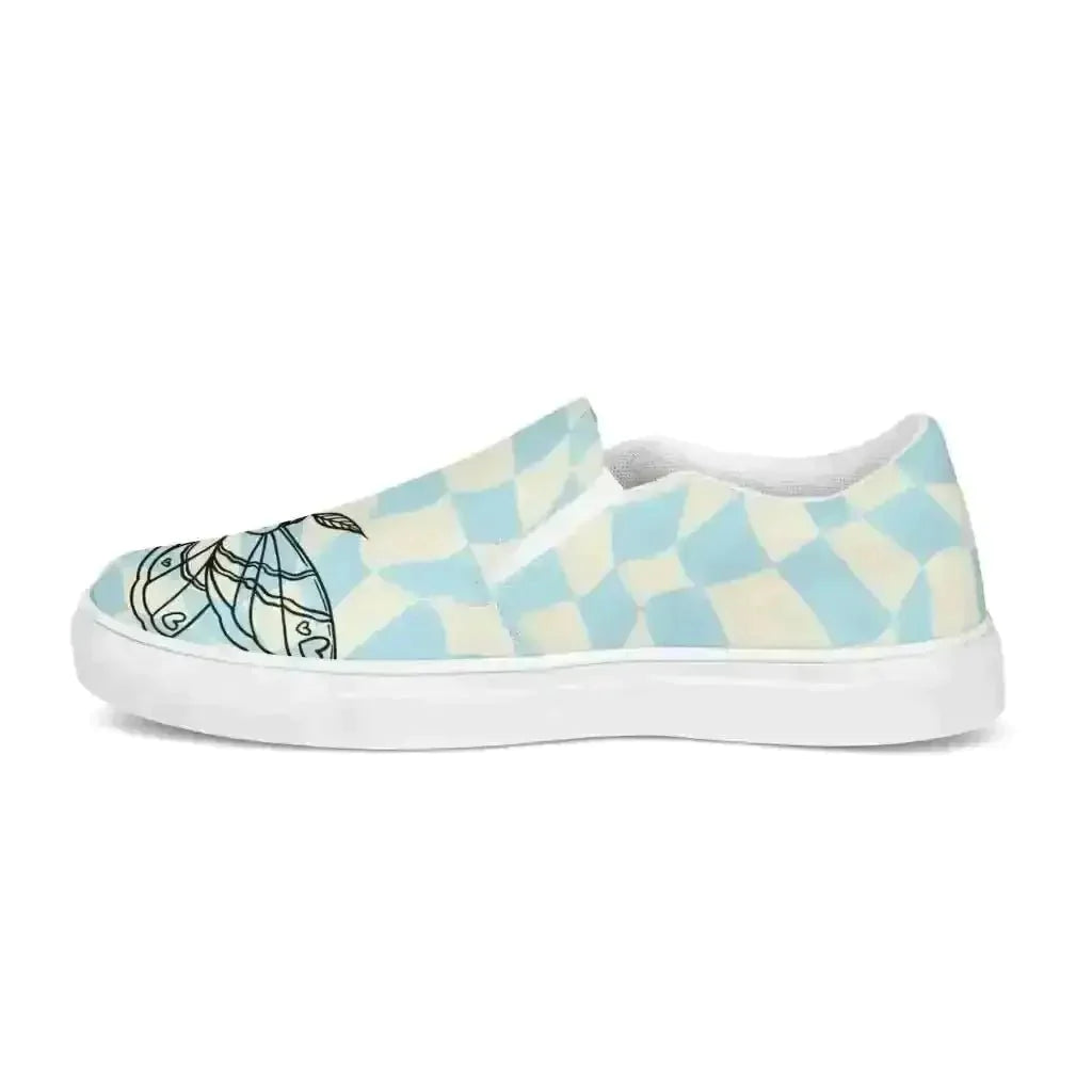 Retro Blue Slip-On Canvas Shoes - Comfort & Style! - Kennidi Fierce Attire