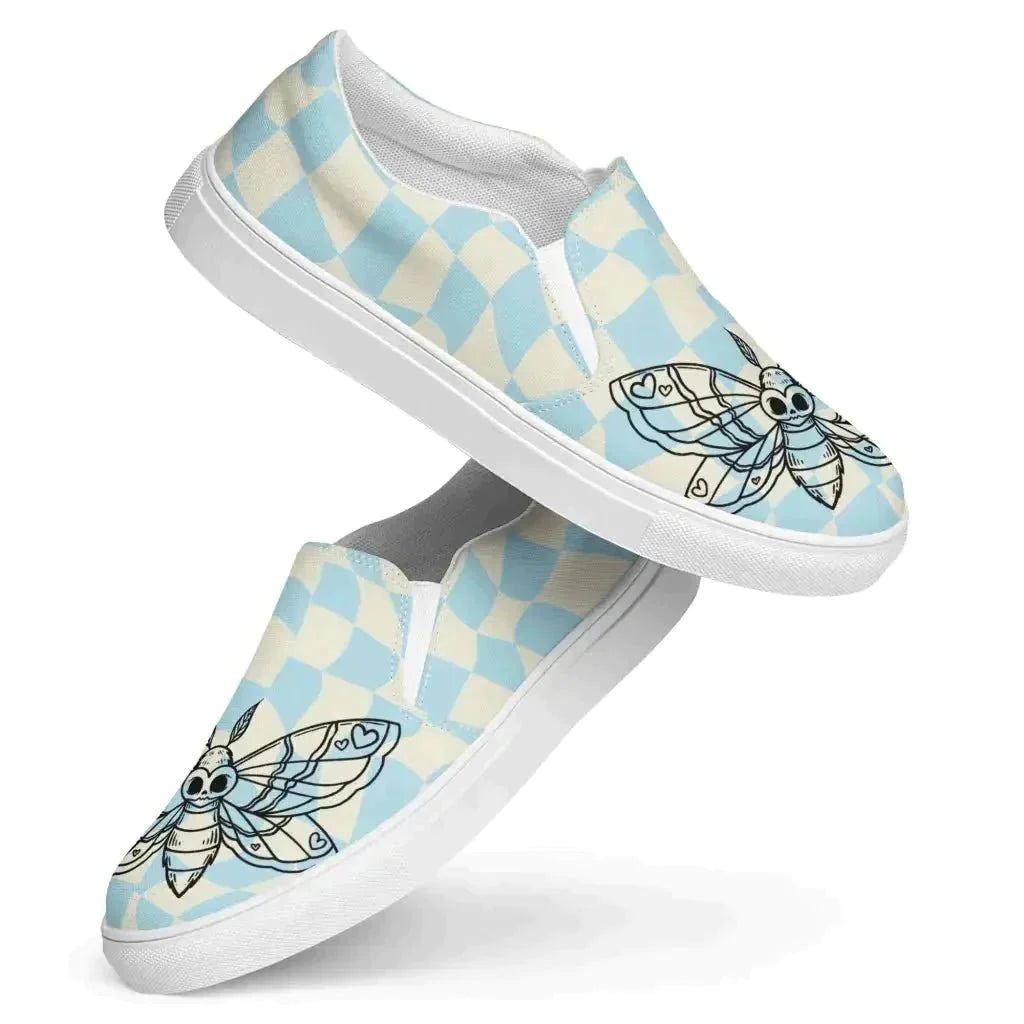 Retro Blue Women’s slip-on canvas shoes - Kennidi Fierce Attire