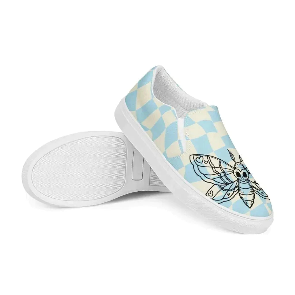 Retro Blue Women’s slip-on canvas shoes - Kennidi Fierce Attire