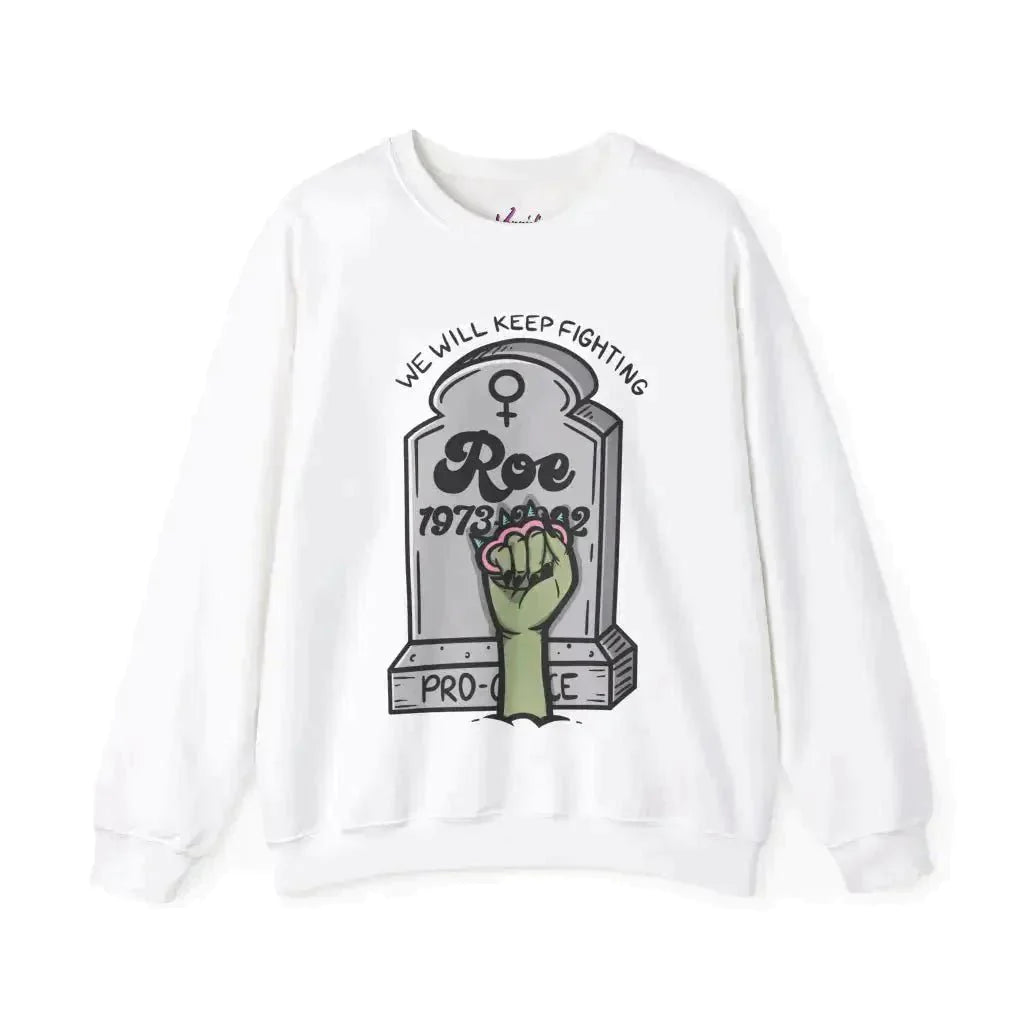 Roe Gravestone Pro Choice Artistic Unisex Heavy Blend™ Crewneck Sweatshirt - Kennidi Fierce Attire