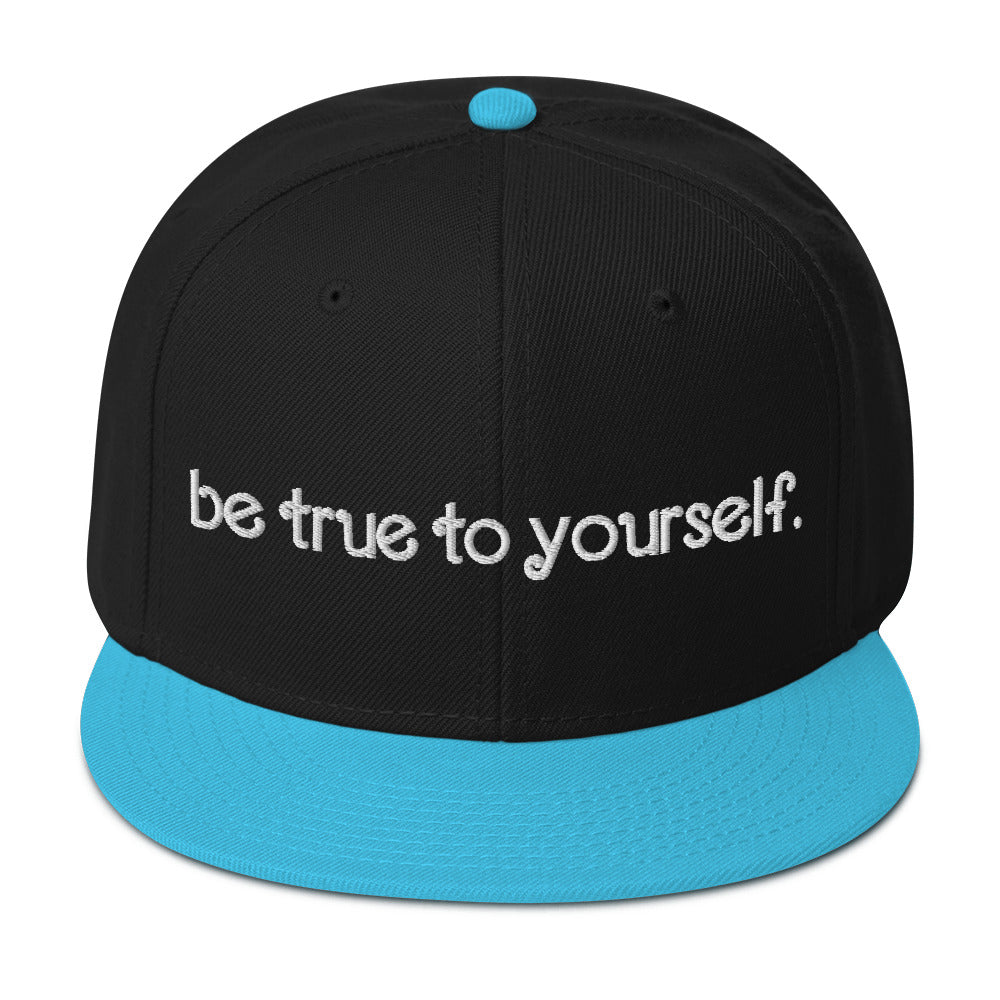 Trans Love 3.0: Be True To Yourself Snapback Hat - Aqua blue / Black