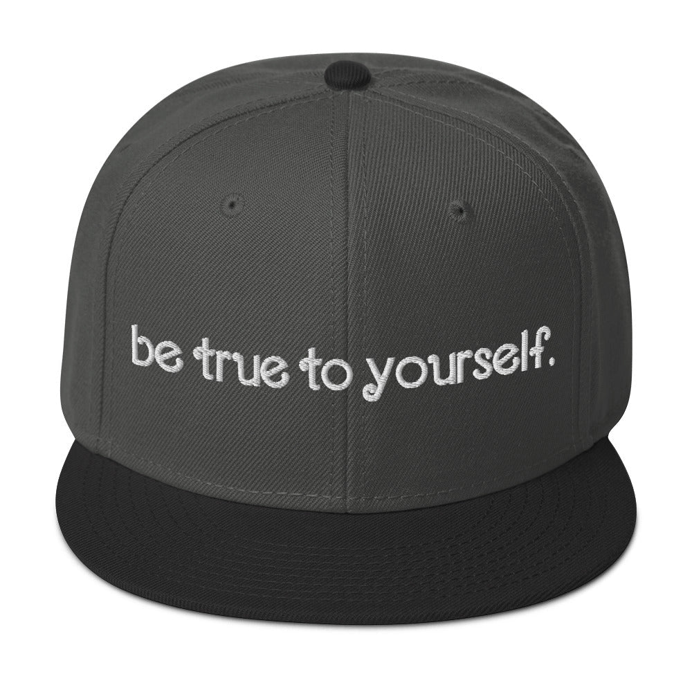 Trans Love 3.0: Be True To Yourself Snapback Hat - Black / Charcoal gray